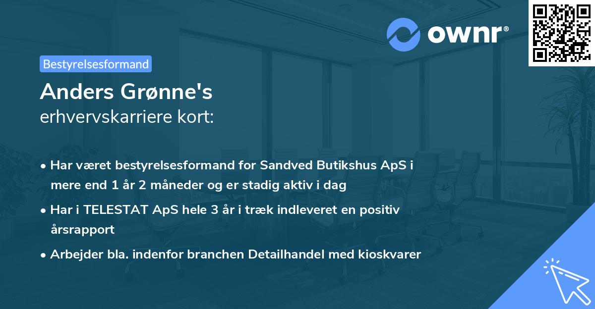 Anders Grønne's erhvervskarriere kort