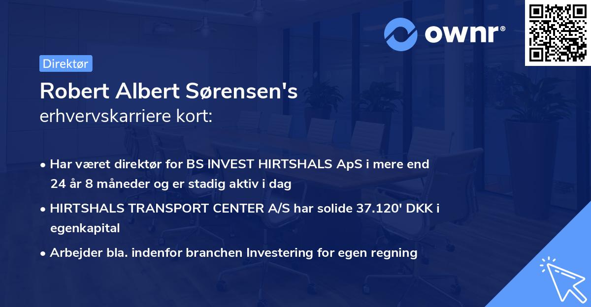 Robert Albert Sørensen's erhvervskarriere kort