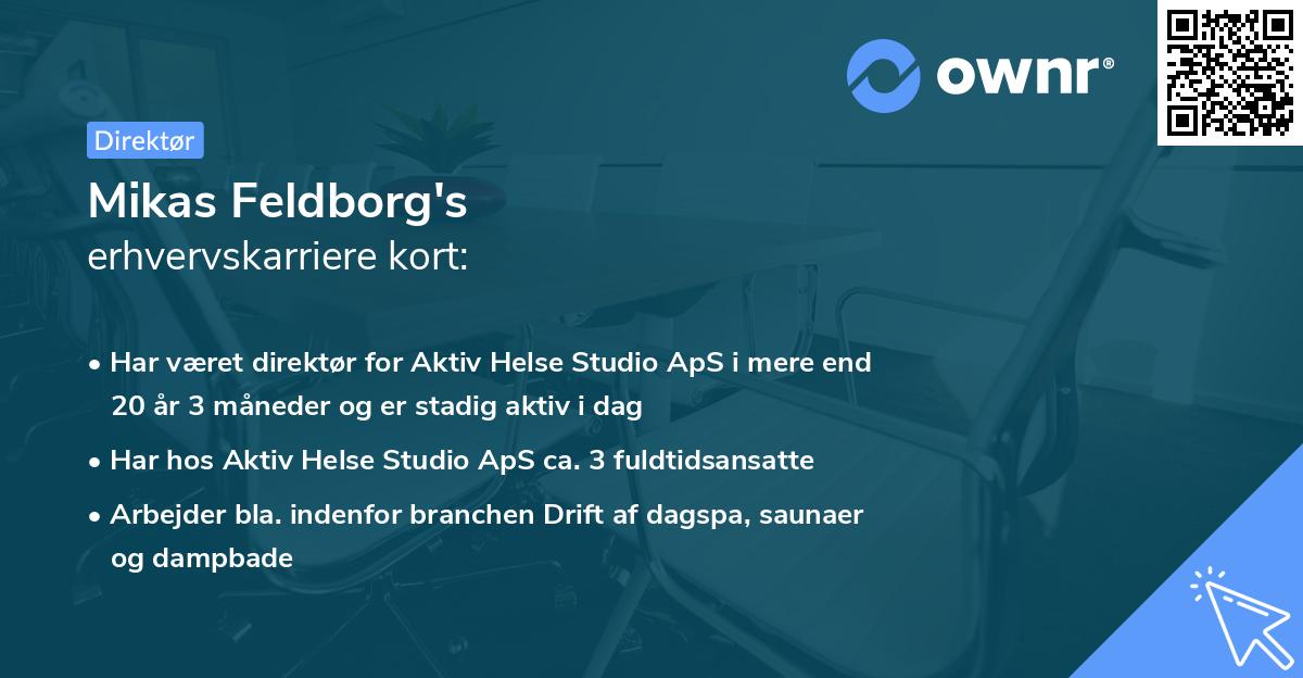 Mikas Feldborg's erhvervskarriere kort