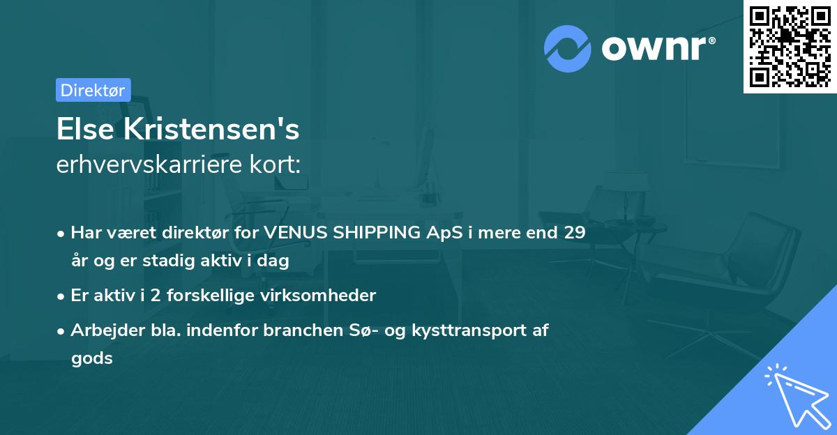 Else Kristensen's erhvervskarriere kort