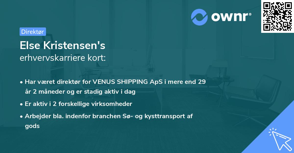 Else Kristensen's erhvervskarriere kort