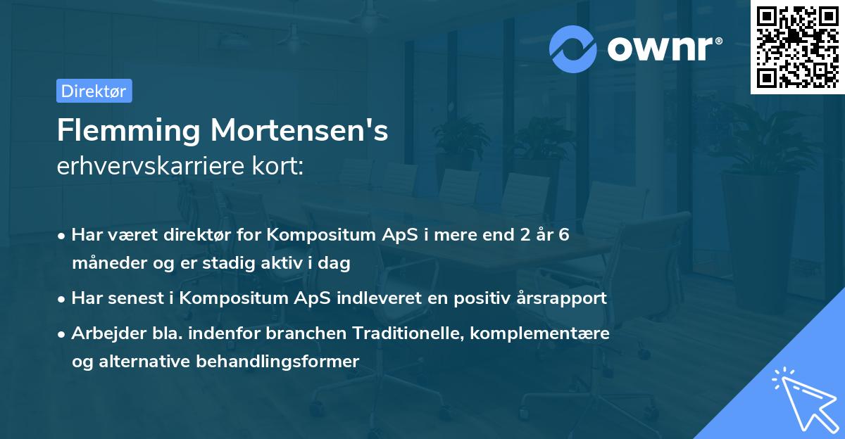 Flemming Mortensen's erhvervskarriere kort