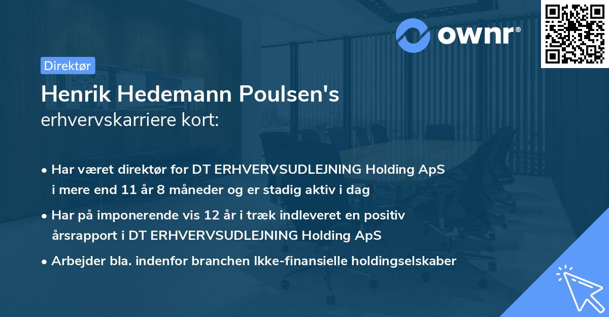 Henrik Hedemann Poulsen's erhvervskarriere kort