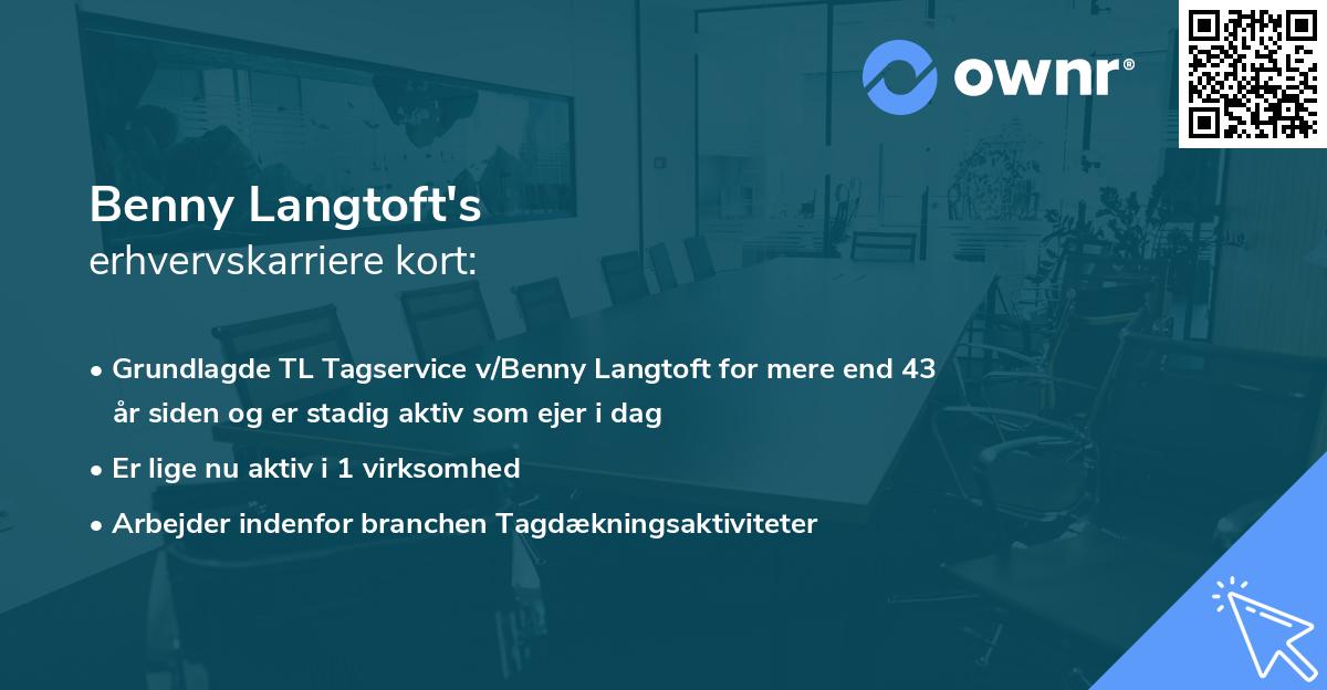 Benny Langtoft's erhvervskarriere kort