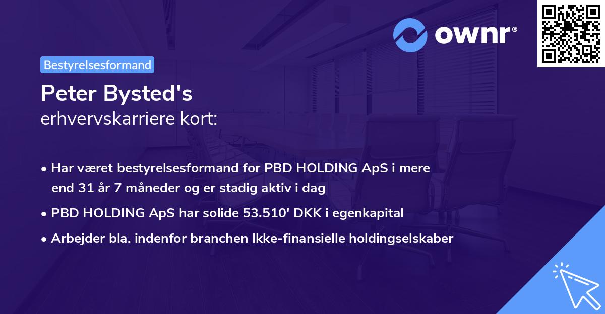 Peter Bysted's erhvervskarriere kort
