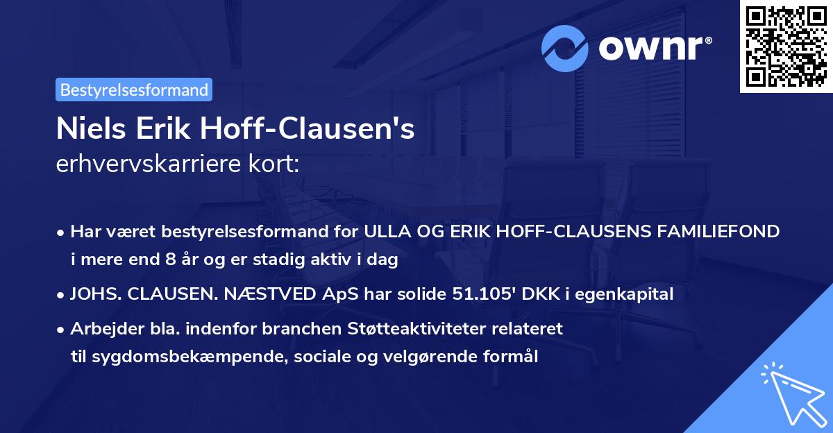 Niels Erik Hoff-Clausen's erhvervskarriere kort