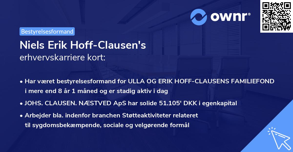 Niels Erik Hoff-Clausen's erhvervskarriere kort