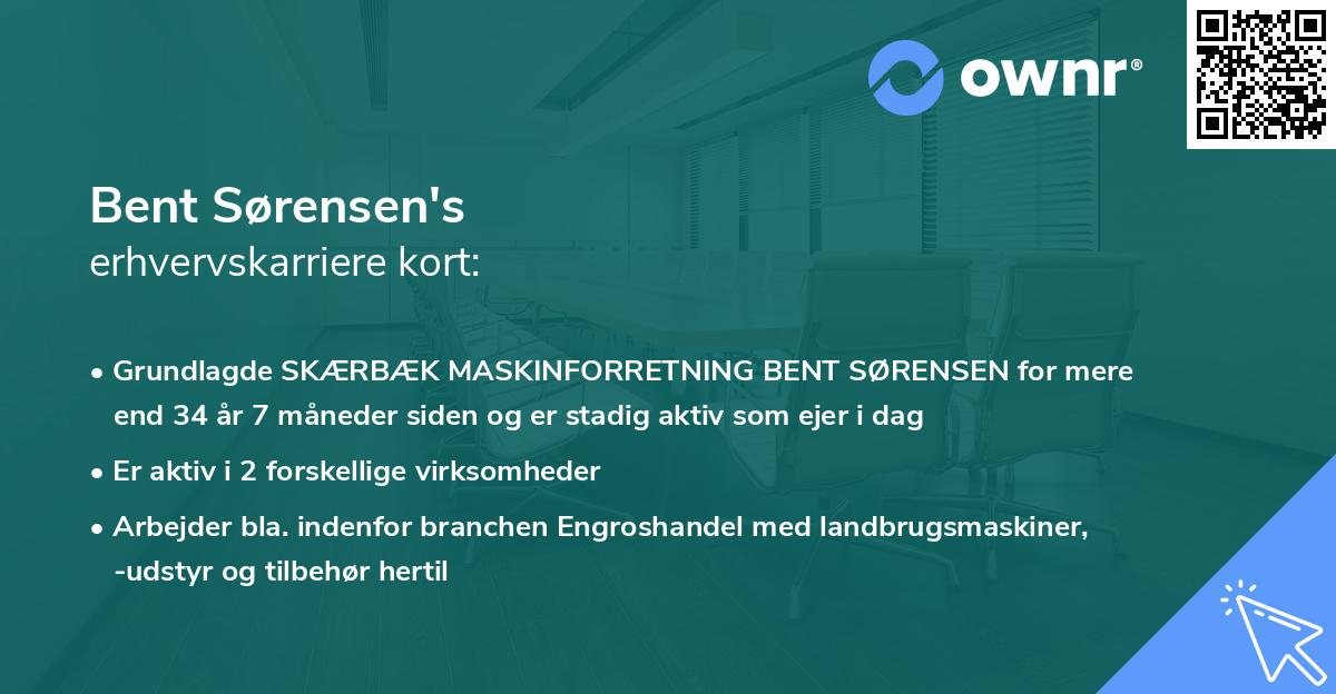 Bent Sørensen's erhvervskarriere kort
