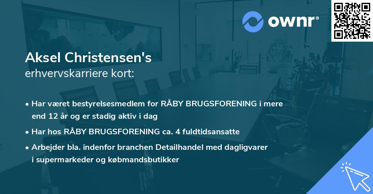 Aksel Christensen's erhvervskarriere kort