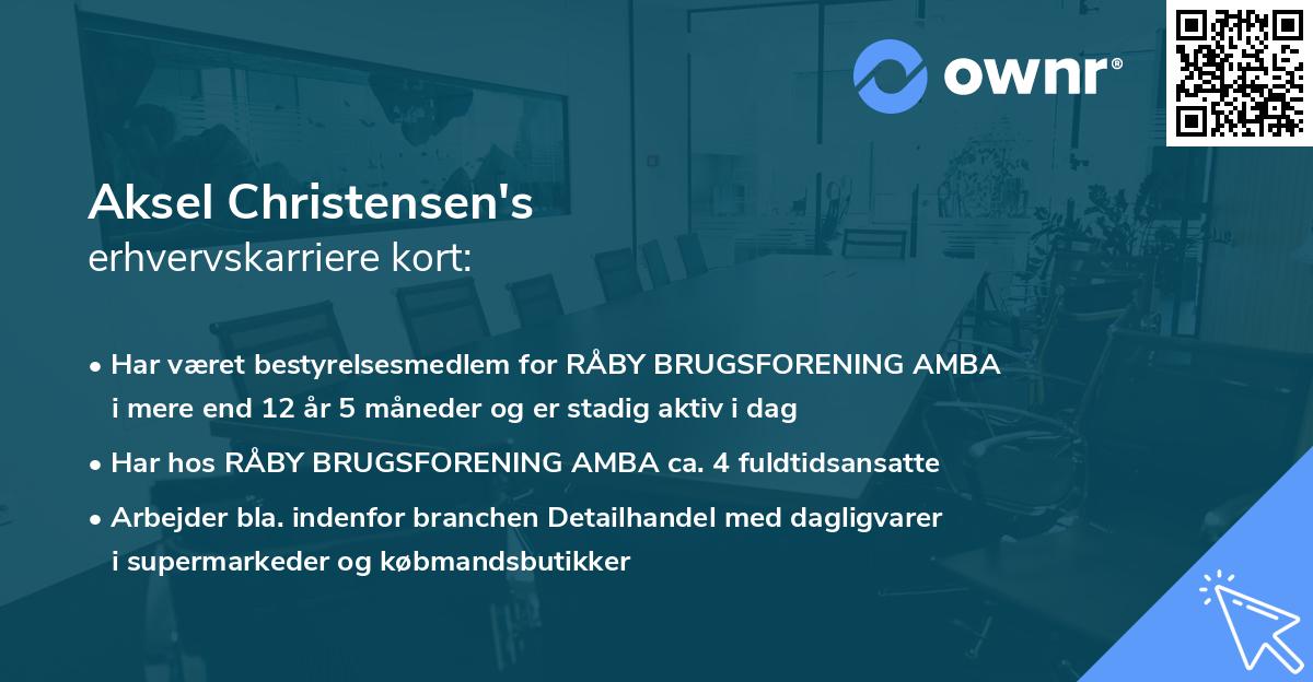 Aksel Christensen's erhvervskarriere kort