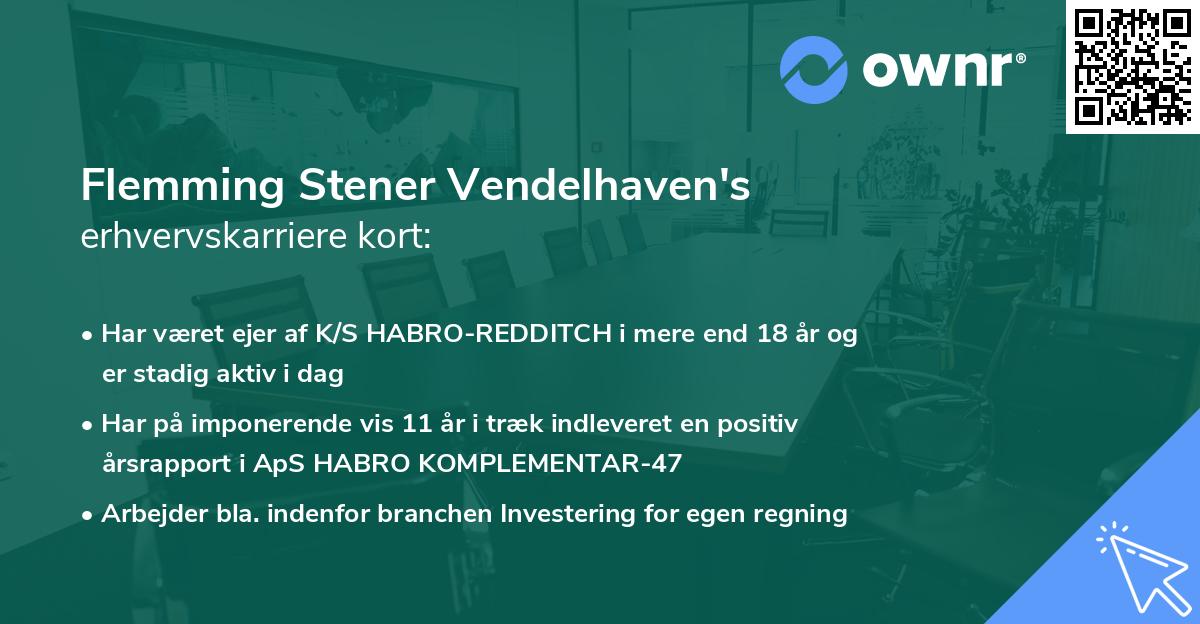 Flemming Stener Vendelhaven's erhvervskarriere kort