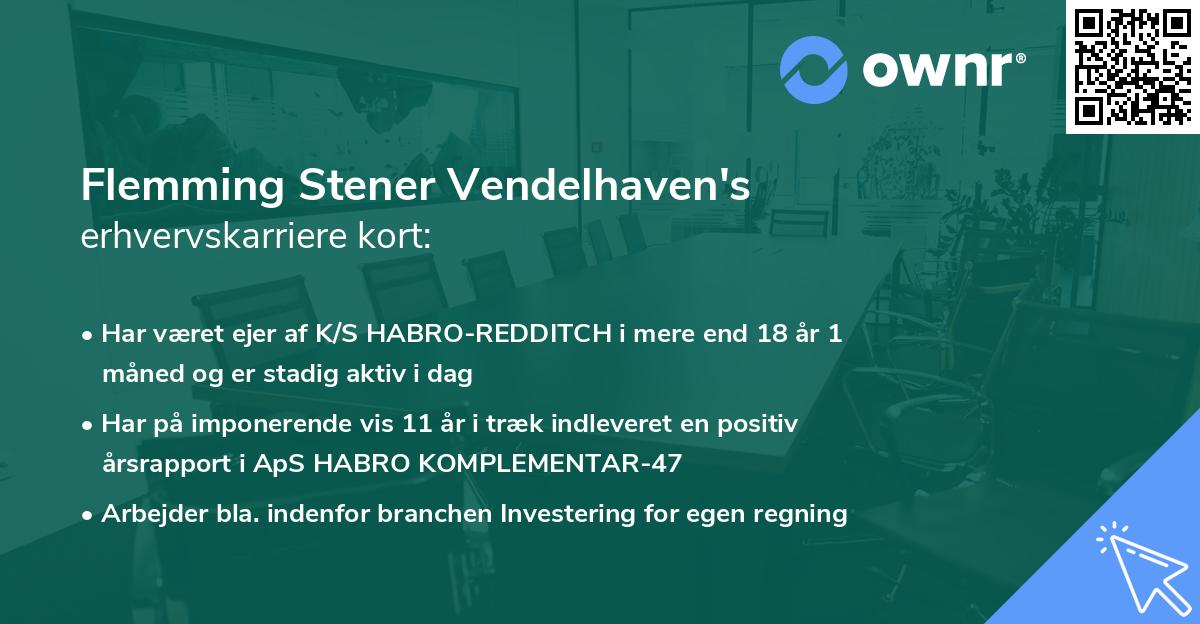 Flemming Stener Vendelhaven's erhvervskarriere kort