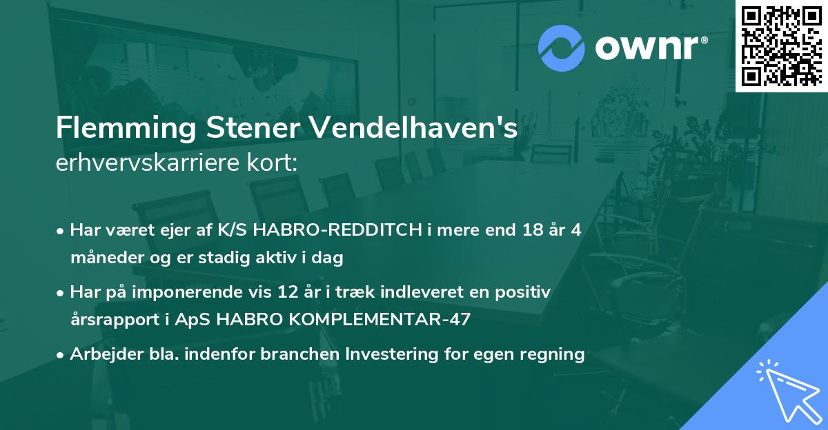 Flemming Stener Vendelhaven's erhvervskarriere kort