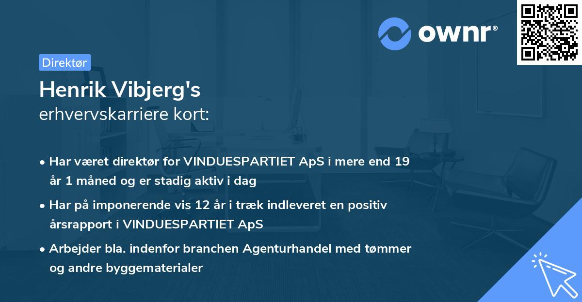 Henrik Vibjerg's erhvervskarriere kort