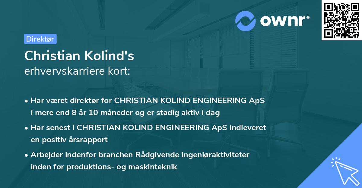 Christian Kolind's erhvervskarriere kort