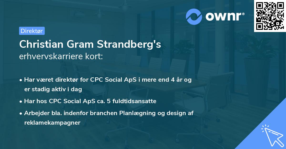 Christian Gram Strandberg's erhvervskarriere kort