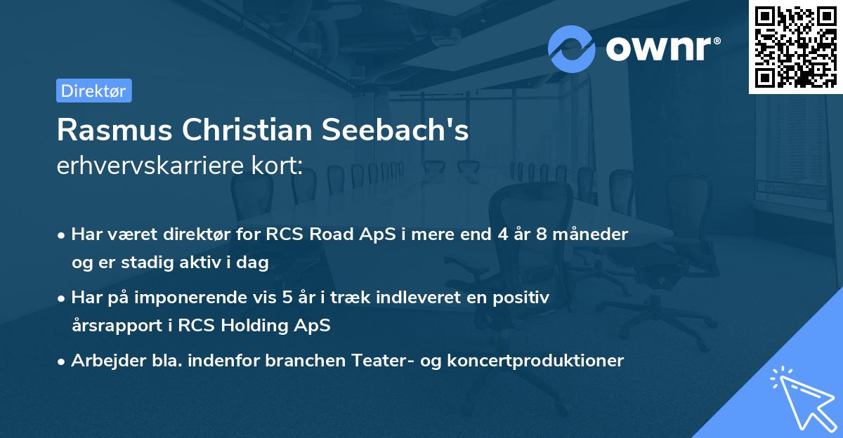 Rasmus Christian Seebach's erhvervskarriere kort
