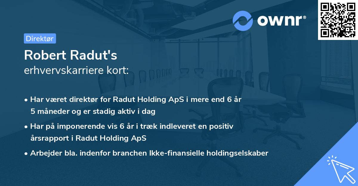 Robert Radut's erhvervskarriere kort