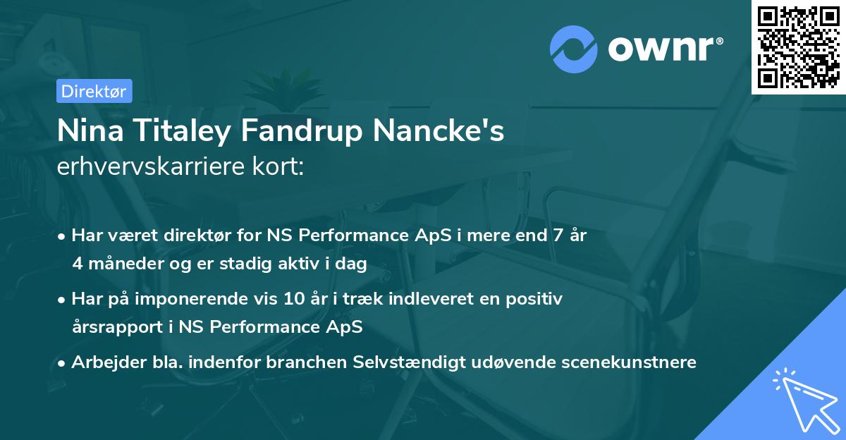 Nina Titaley Fandrup Nancke's erhvervskarriere kort