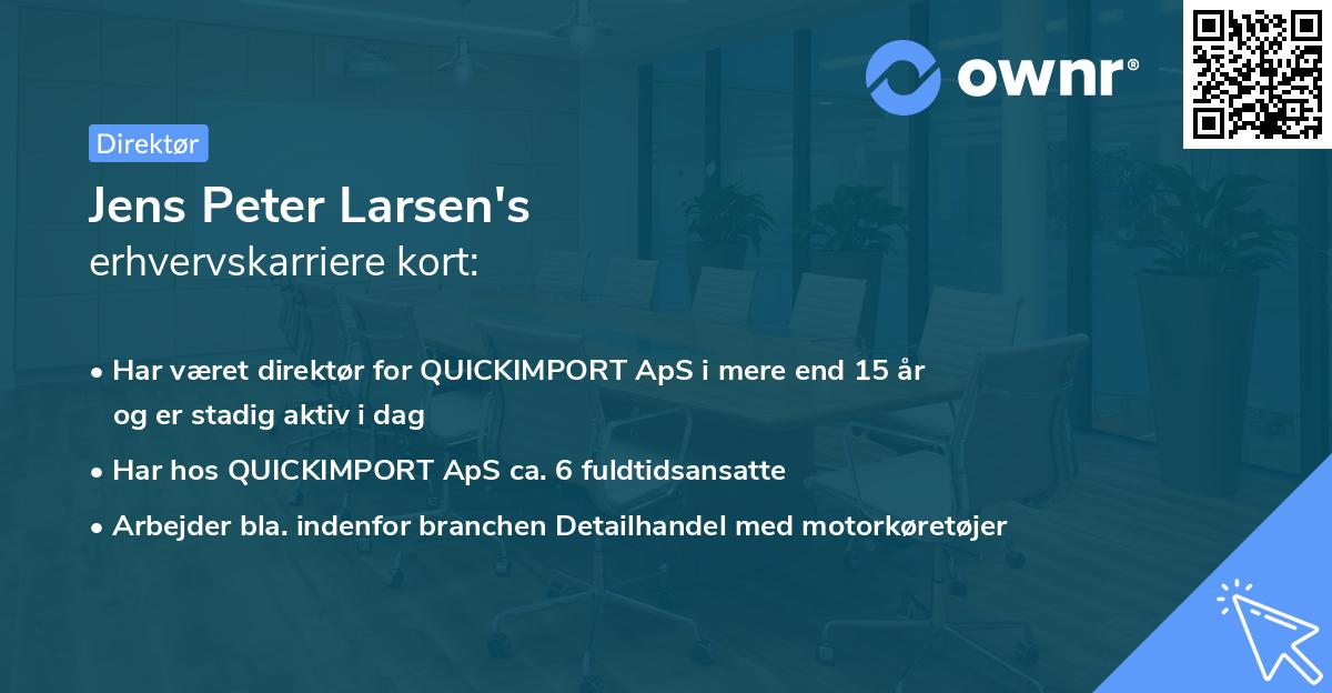 Jens Peter Larsen's erhvervskarriere kort