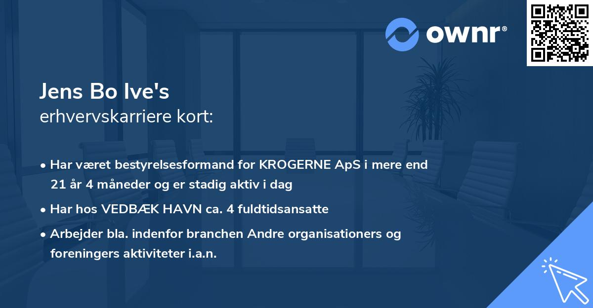 Jens Bo Ive's erhvervskarriere kort