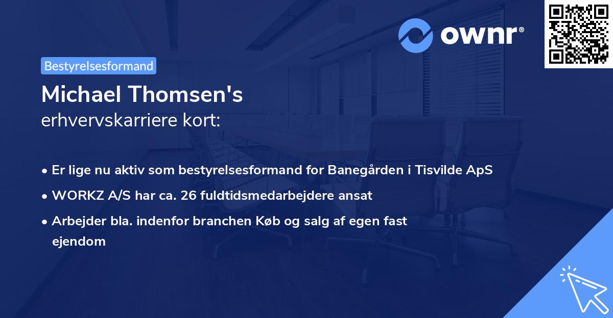 Michael Thomsen's erhvervskarriere kort
