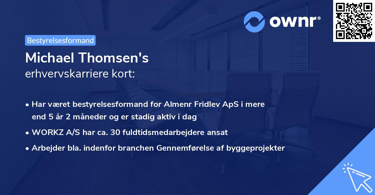 Michael Thomsen's erhvervskarriere kort