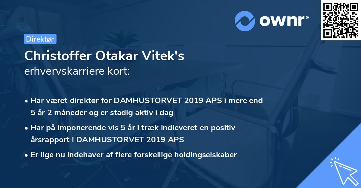 Christoffer Otakar Vitek's erhvervskarriere kort