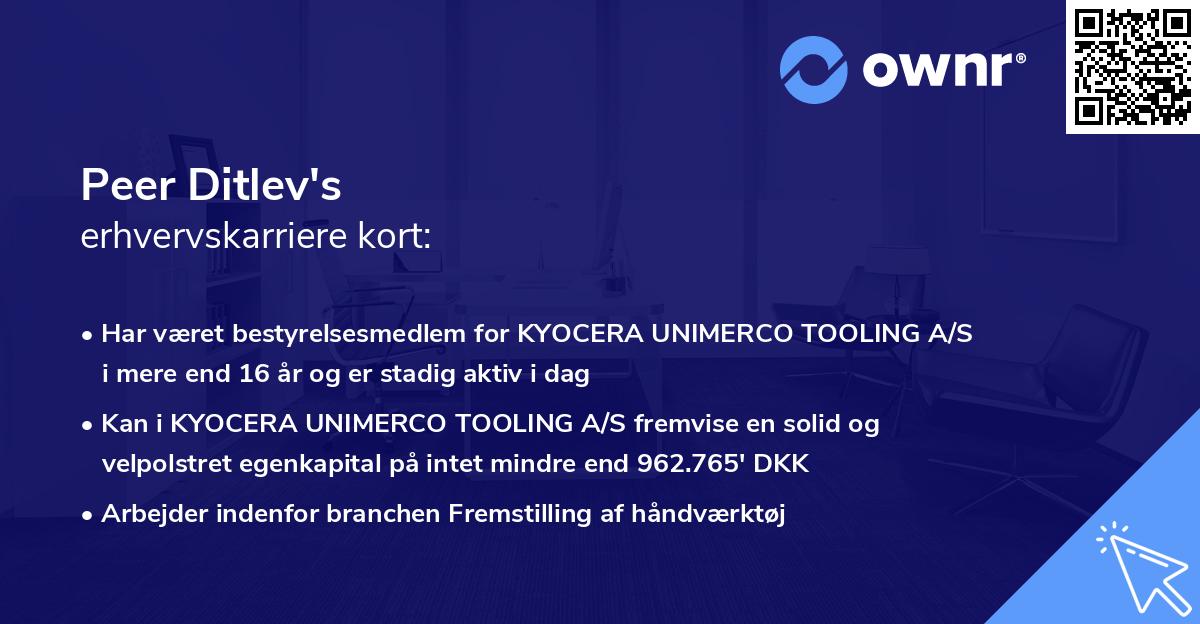 Peer Ditlev's erhvervskarriere kort