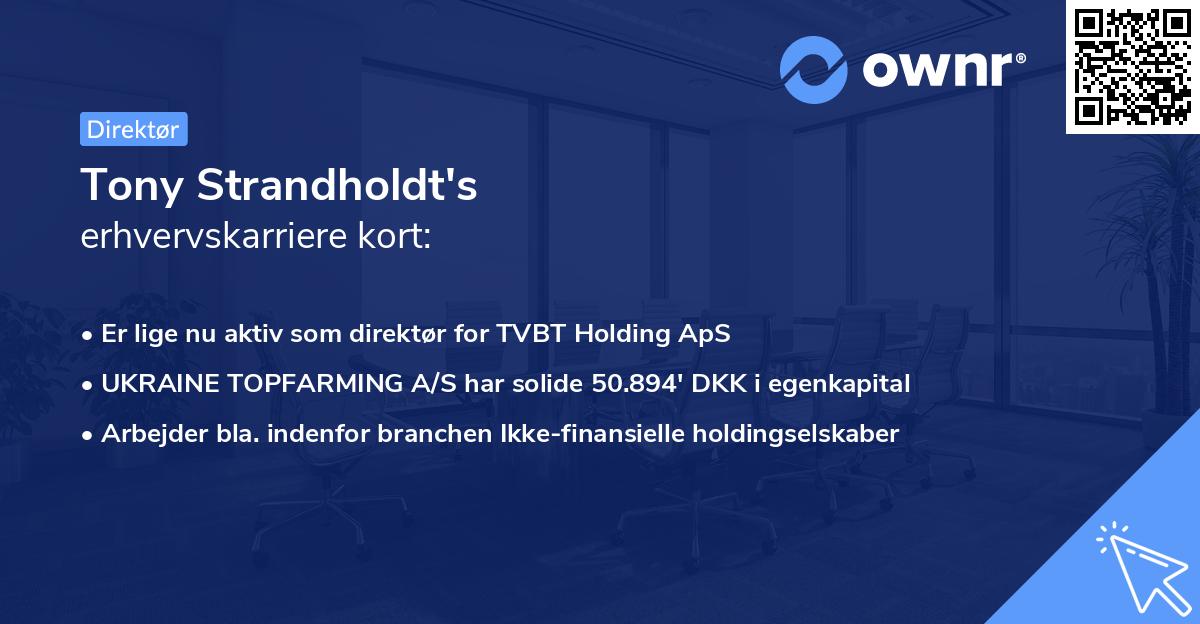 Tony Strandholdt's erhvervskarriere kort