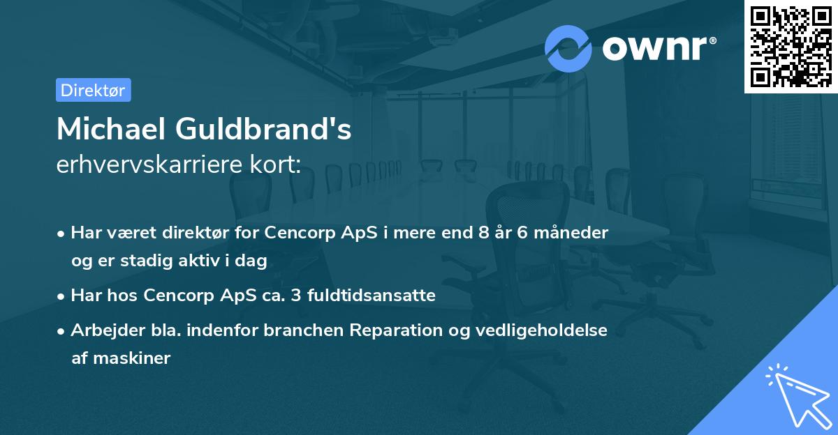 Michael Guldbrand's erhvervskarriere kort