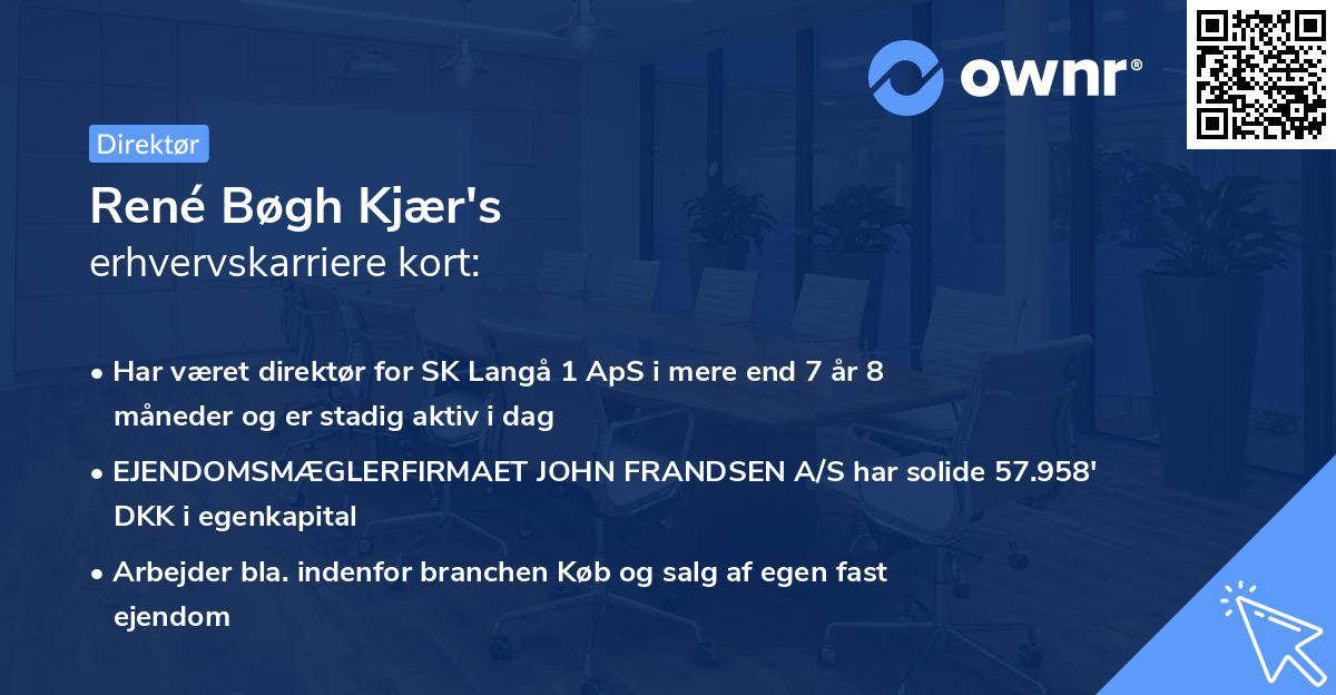 René Bøgh Kjær's erhvervskarriere kort