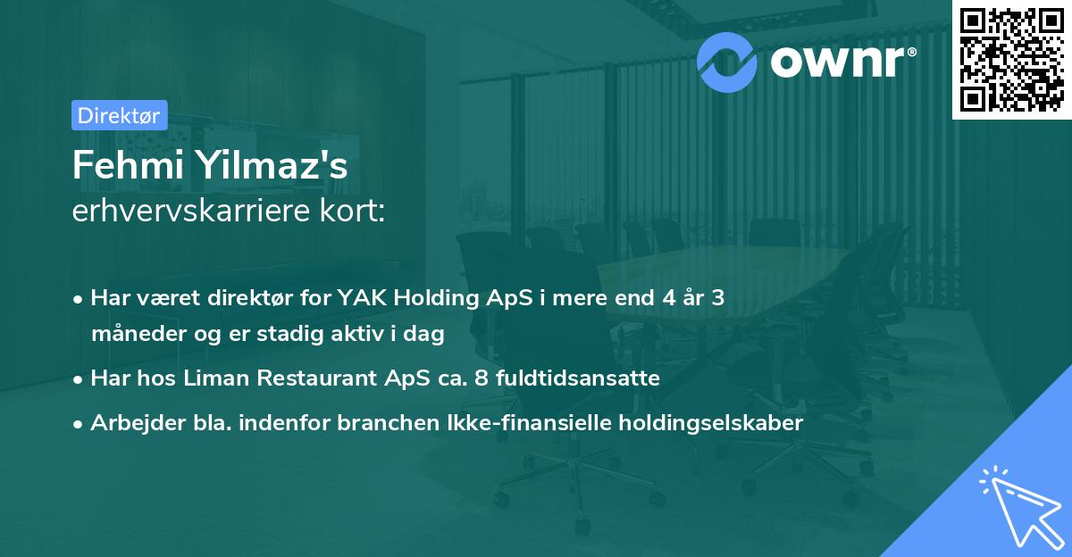 Fehmi Yilmaz's erhvervskarriere kort