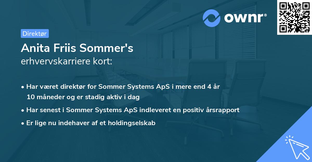 Anita Friis Sommer's erhvervskarriere kort