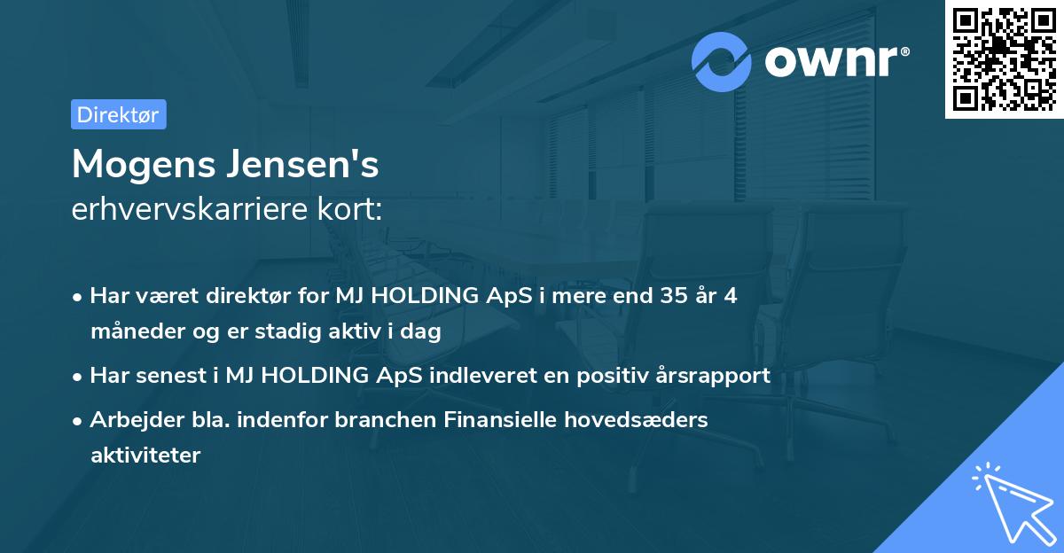 Mogens Jensen's erhvervskarriere kort