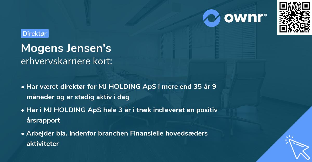 Mogens Jensen's erhvervskarriere kort