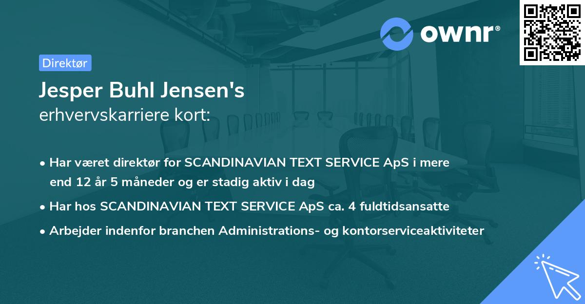 Jesper Buhl Jensen's erhvervskarriere kort