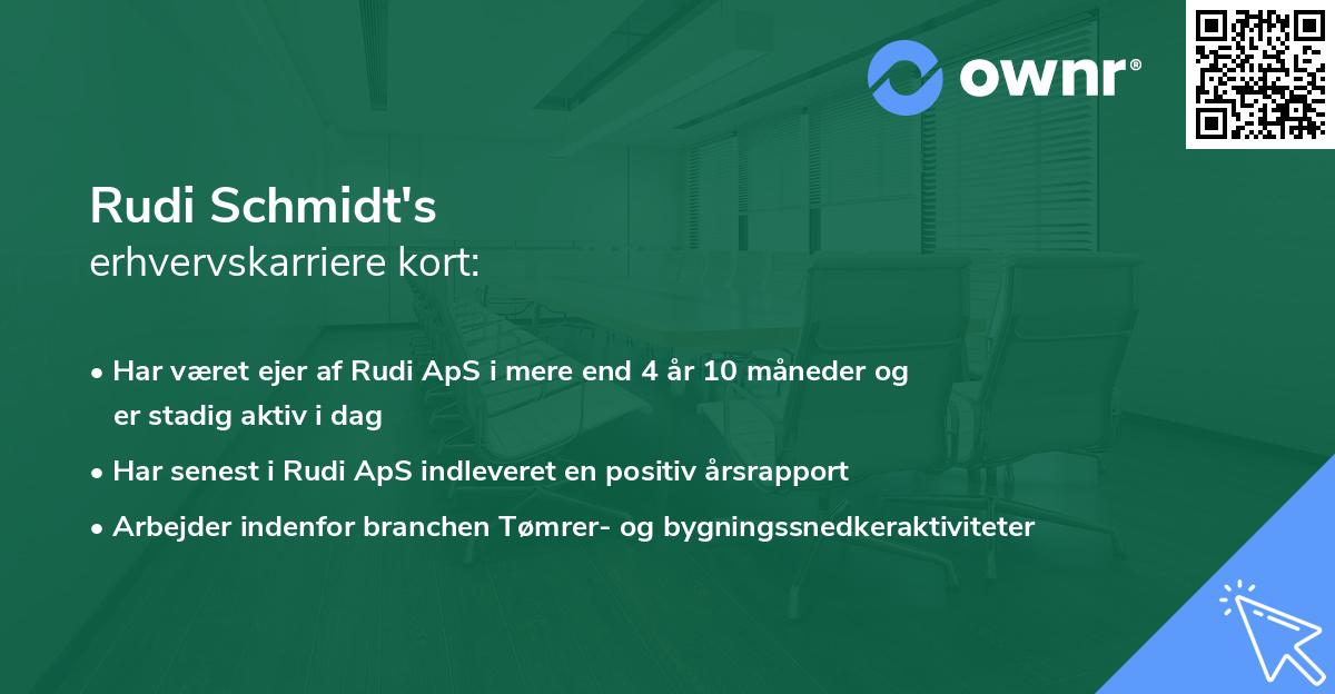 Rudi Schmidt's erhvervskarriere kort