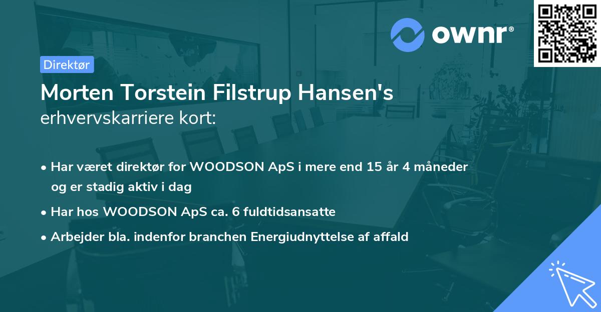 Morten Torstein Filstrup Hansen's erhvervskarriere kort