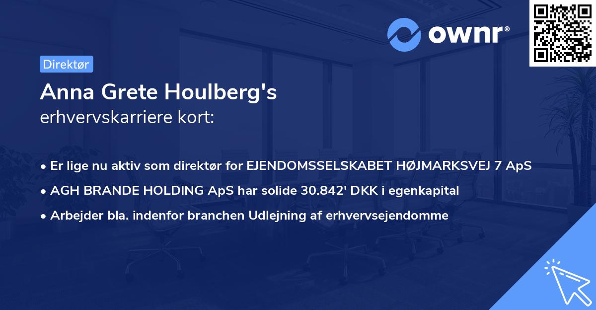 Anna Grete Houlberg's erhvervskarriere kort
