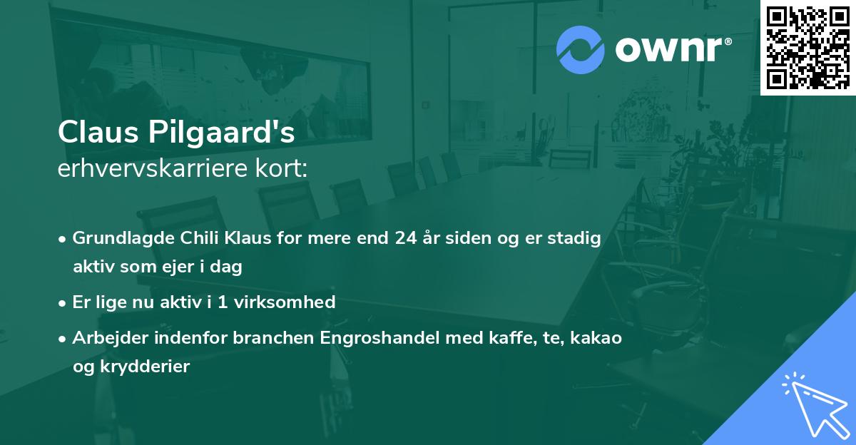 Claus Pilgaard's erhvervskarriere kort