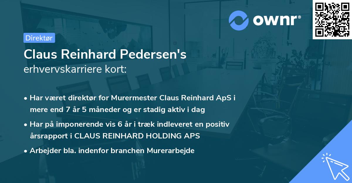 Claus Reinhard Pedersen's erhvervskarriere kort
