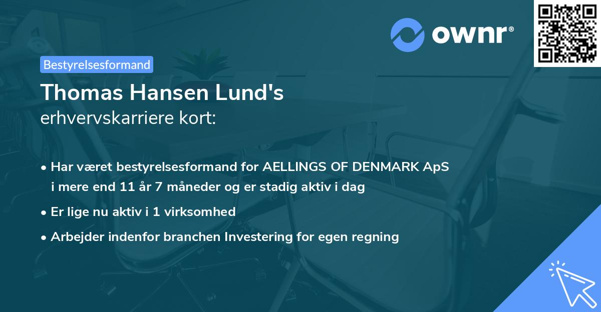 Thomas Hansen Lund's erhvervskarriere kort