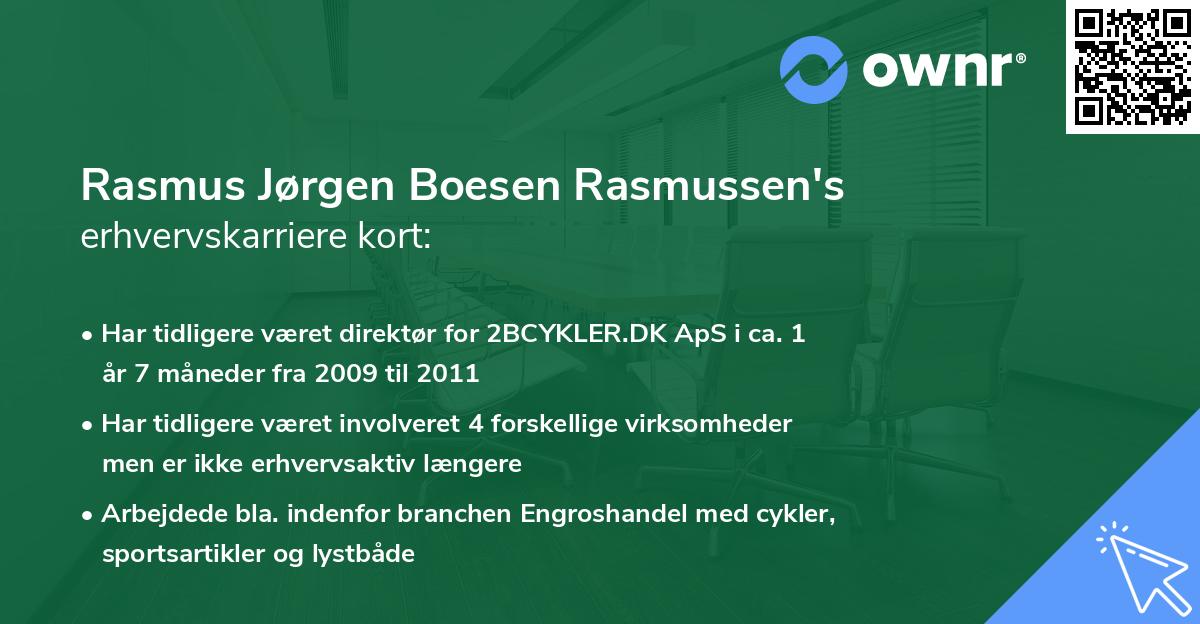 Rasmus Jørgen Boesen Rasmussen's erhvervskarriere kort