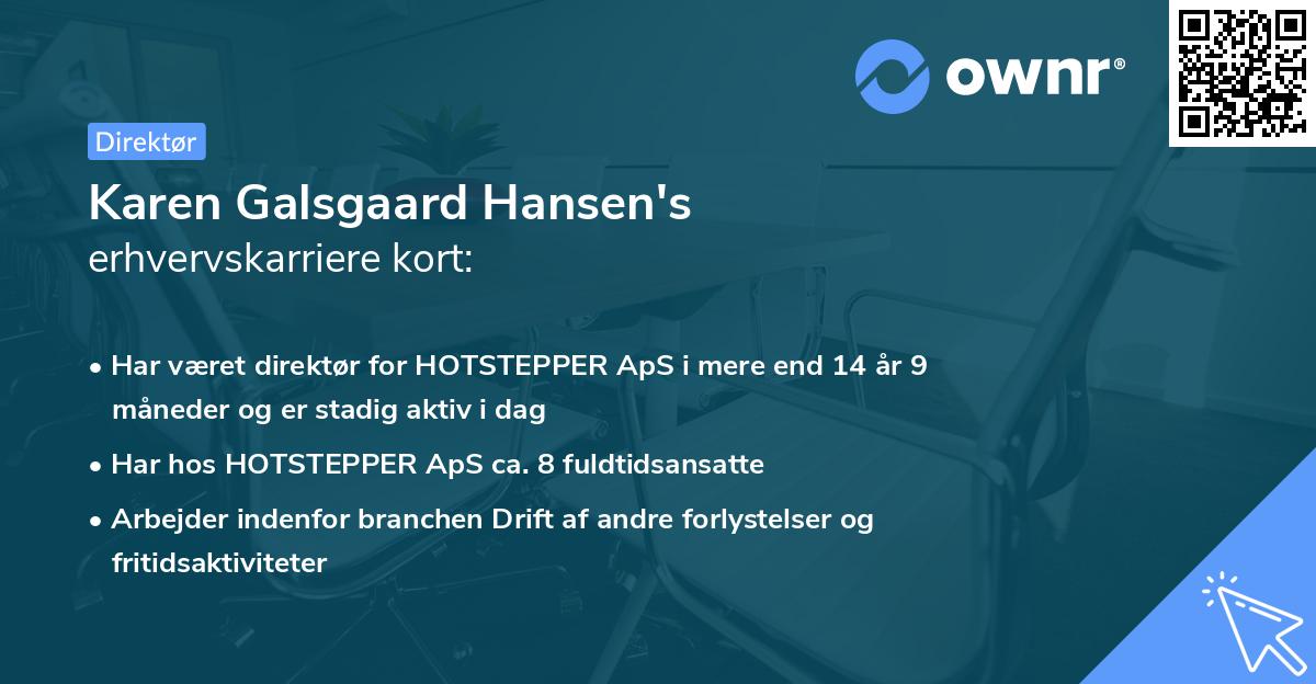 Karen Galsgaard Hansen's erhvervskarriere kort