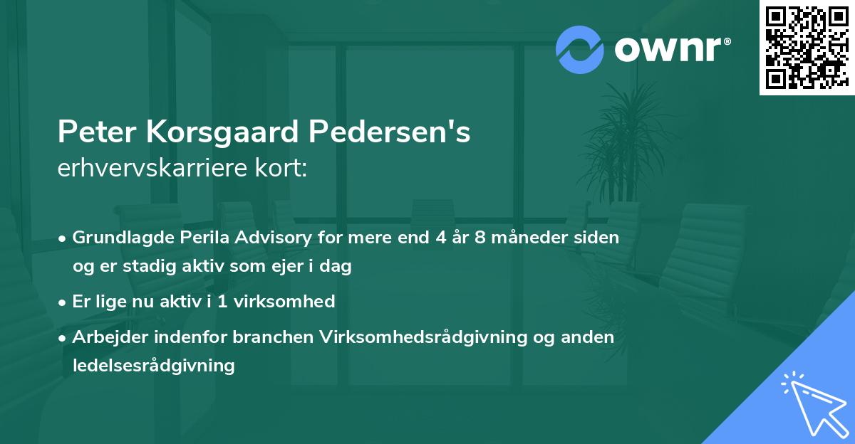 Peter Korsgaard Pedersen's erhvervskarriere kort