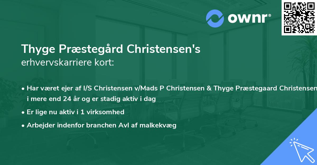 Thyge Præstegård Christensen's erhvervskarriere kort