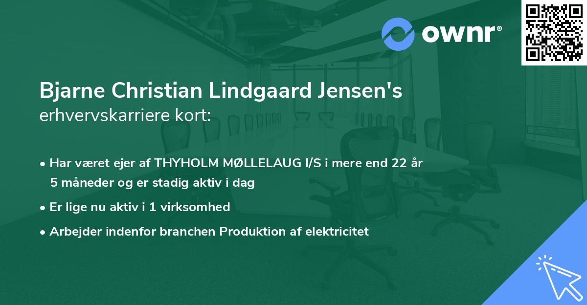 Bjarne Christian Lindgaard Jensen's erhvervskarriere kort