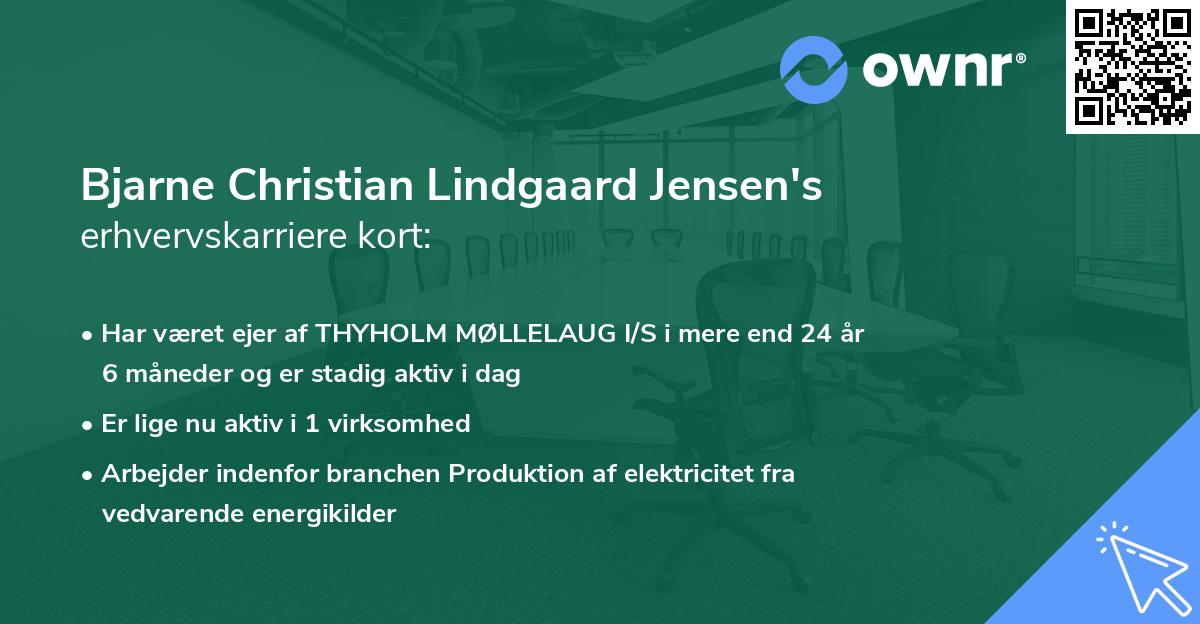 Bjarne Christian Lindgaard Jensen's erhvervskarriere kort
