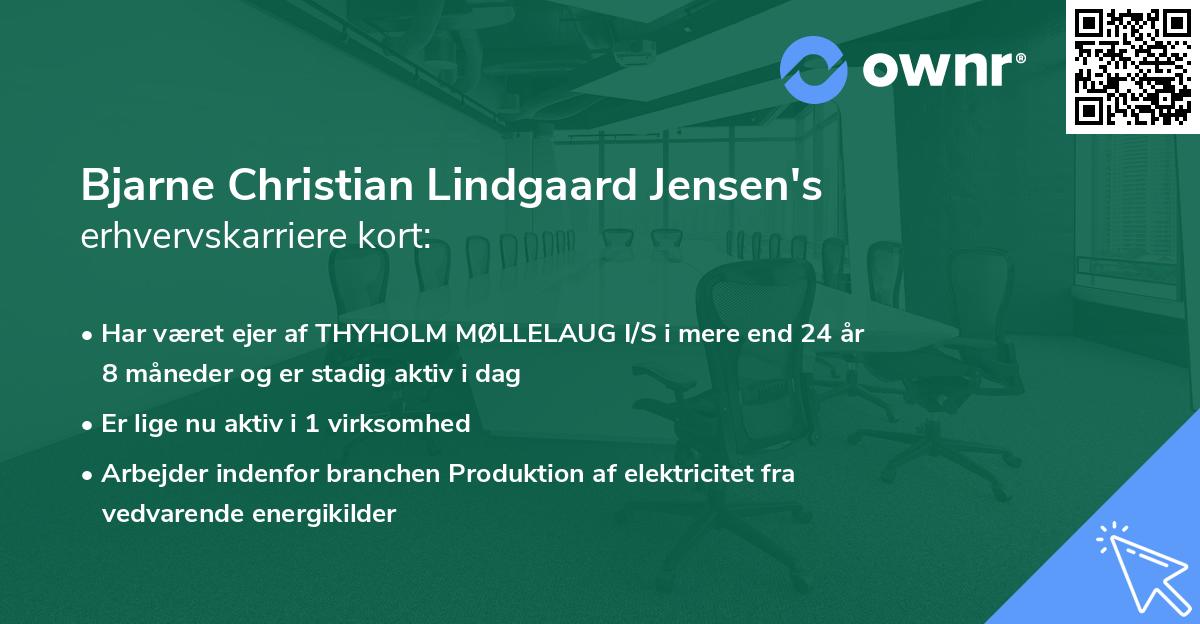 Bjarne Christian Lindgaard Jensen's erhvervskarriere kort